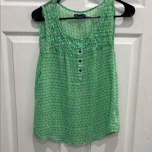 GAP Green Smocked Sleeveless Tank Top